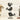 Vedas F-Dancing Birds Table Decor Black & White Metal Showpiece (Set of 3)