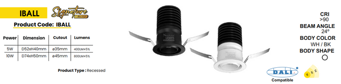 Buy Neptune IBALL – Premium Recessed LED Downlight (5W / 10W | CRI >90 ...