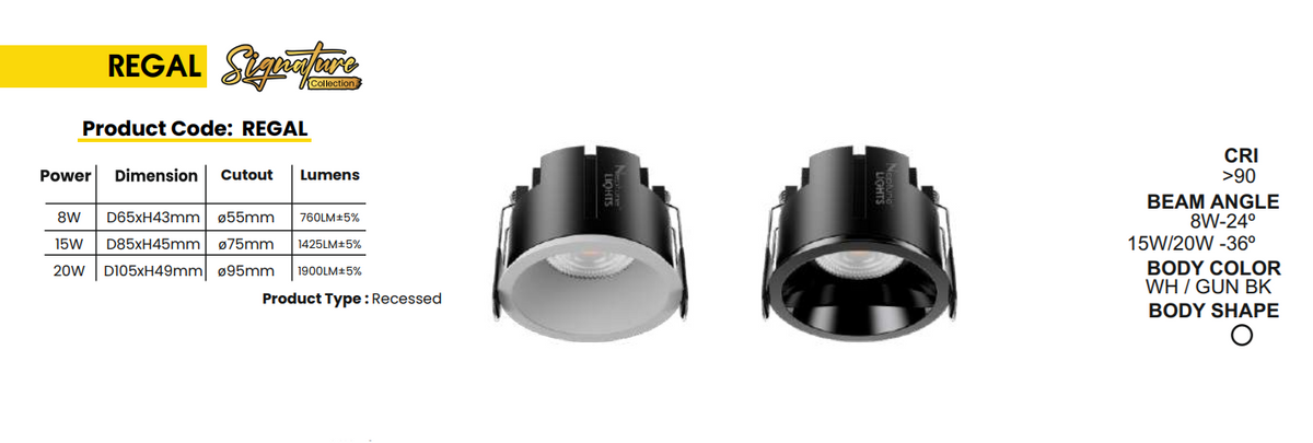 Buy Neptune Signature Regal Series Recessed Led Cob Downlight Online